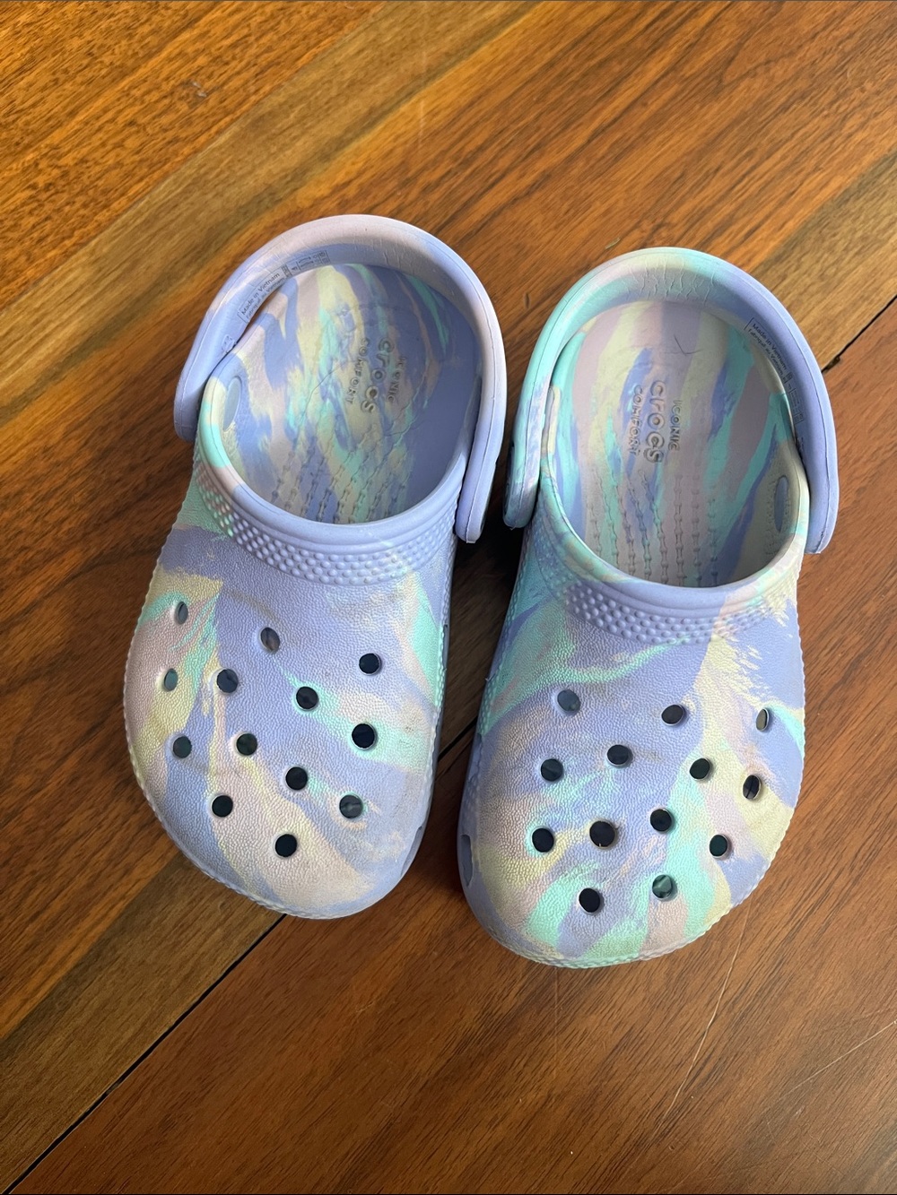 Crocs Kids Marbled Pastel Clog - Light Purple/Teal